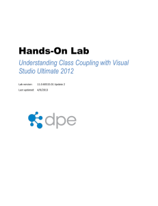 Understanding Class Coupling with Visual Studio Ultimate 2012