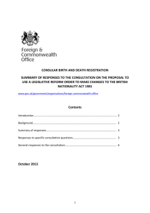 Consultation on amending the British Nationality Act