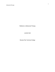 Counseling Theory and Practice LP8 Behavioral Therapy