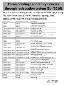 Corresponding Laboratory Courses through registration system (Spr