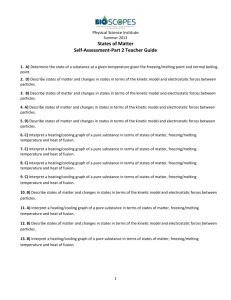 States of Matter SelfAssessment Part 2 Teachers Guide
