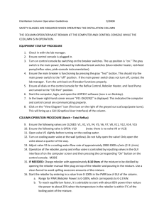 Distillation Column Operation Guidelines