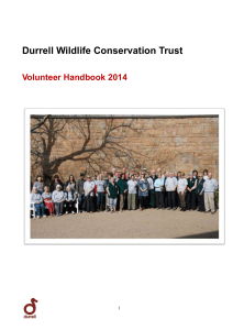 Volunteer Handbook 2014 - Durrell Wildlife Conservation Trust