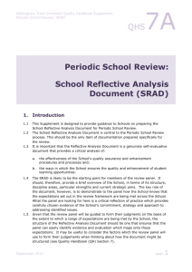 Periodic School Review: SRAD - Nottingham Trent University