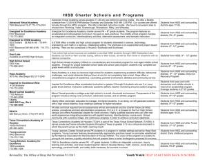 Guide to HISD Alternative & Charter Programs