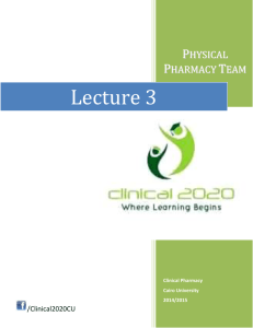 Physical Pharmacy Lecture 3