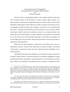 How Spontaneous? How Regulated? The Legal Evolution of