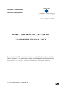 PGDG Proposals: External activities ECON in 2016
