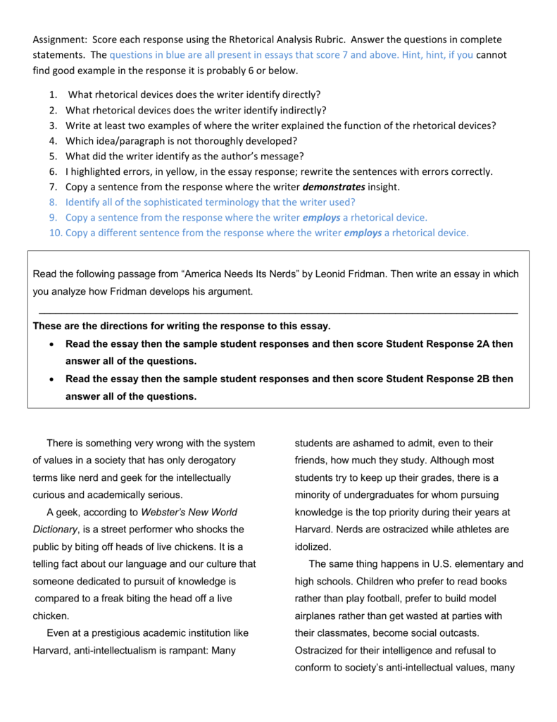 Ap Lang Rhetorical Analysis Scoring Guidelines