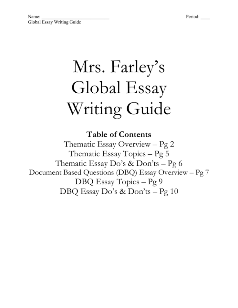 global topics for essay
