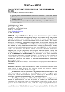 diagnostic accuracy of squash smear technique in brain