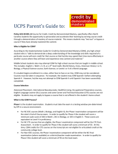 UCPS Parent letter about CDM - Union County Public Schools