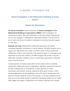 Simons Investigators in Mathematical Modeling of Living Systems