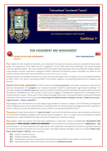 Risk Assessment and Management - International Investment Council