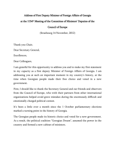 Address of First Deputy Minister of Foreign Affairs of Georgia