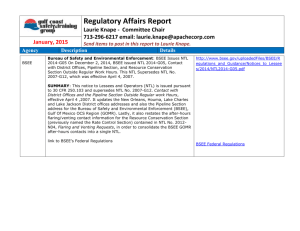 Regulatory Affairs Report - Gulf Coast Safety & Training Group