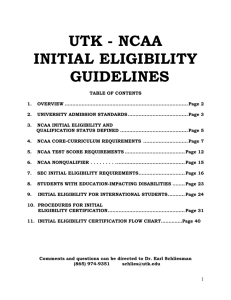 Tracking Initial Eligibility Certification.