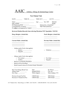 AAIC Asthma, Allergy & Immunology Center New Patient Visit
