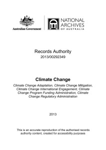 Climate Change Records Authority 2013/00292349