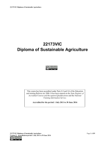 Diploma of Sustainable Agriculture * 22173VIC