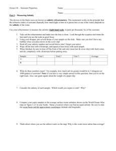 Student Handout for Part 1-Measuring Salinity