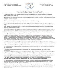 Agreement for Seperated or Divorced Parents