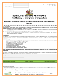 Refined Petroleum Products Storage Application Form