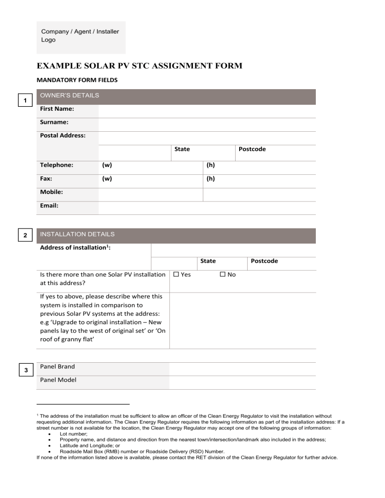 example-solar-pv-stc-assignment-form