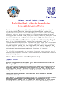 The Nutritional Quality of Natural or Organic Produce