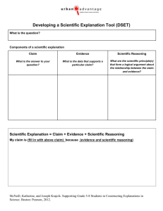 Developing a Scientific Explanation Tool (DSET)