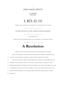 S. Res. 110 - In Support of Gender Neutral Restrooms on