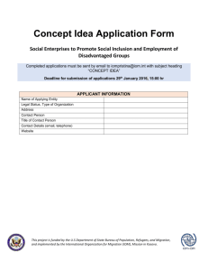 the Concept Idea Application Form
