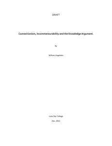 Connectionism, Incommensurability, Knowledge Argument