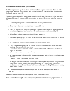 Board member self assessment questionnaire
