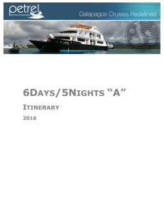 6 Days / 5 Nights A Petrel Itinerary Outline