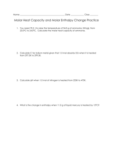Molar Heat Capacity and Molar Enthalpy Change