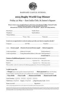 World Cup Dinner 2015 - Barnard Castle School