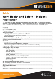 Work health and safety - Incident notification
