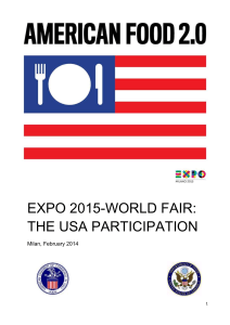 EXPO 2015-WORLD FAIR: THE USA PARTICIPATION Milan