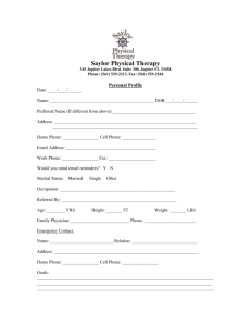 New Patient Forms - Saylor Physical Therapy