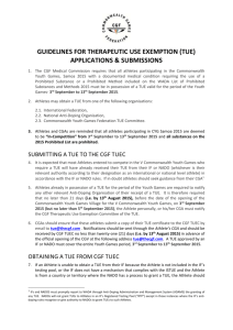 GUIDELINES FOR THERAPEUTIC USE EXEMPTION (TUE)