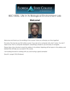 BSC1005L - Biology Laboratory