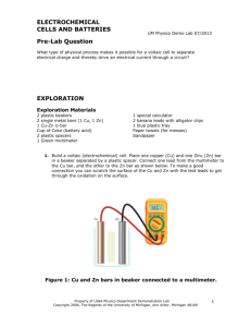 Cells and Batteries - Student Worksheet