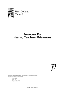 Grievance Procedure (Teachers)