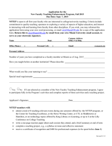 APPLICATION FOR THE ALUMNI TEACHING