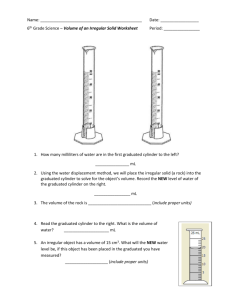 Name: Date: 6th Grade Science – Volume of an Irregular Solid