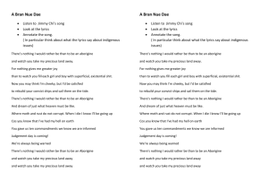 A Bran Nue Dae lyrics annotate song words