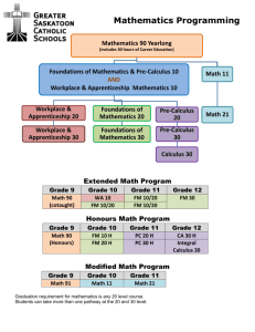 New Math Information Revision (Ken 2013 GSCS)
