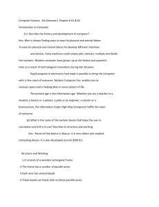 Computer Science (Ist Semester) Chapter # 01 & 02 Introduction to