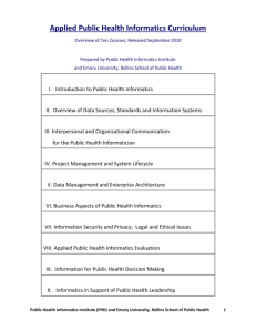 APHIC - All Modules - The Public Health Informatics Institute, Georgia